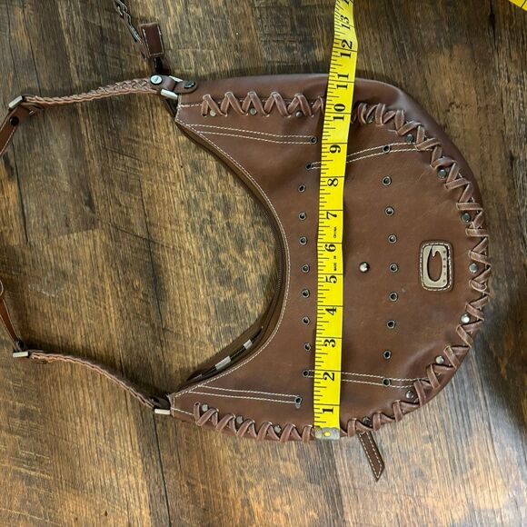 Vintage GUESS Camel Brown Embossed Hobo Bag Purse - Picture 7 of 8